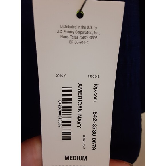 A New Approach (ana) New with Tags Navy Pull Over Blouse Top Size Medium - Picture 3 of 7